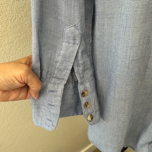 Free People That's A Wrap Button Up Shirt Rayon Polyester Hi-lo Style Blue S - Picture 11 of 13